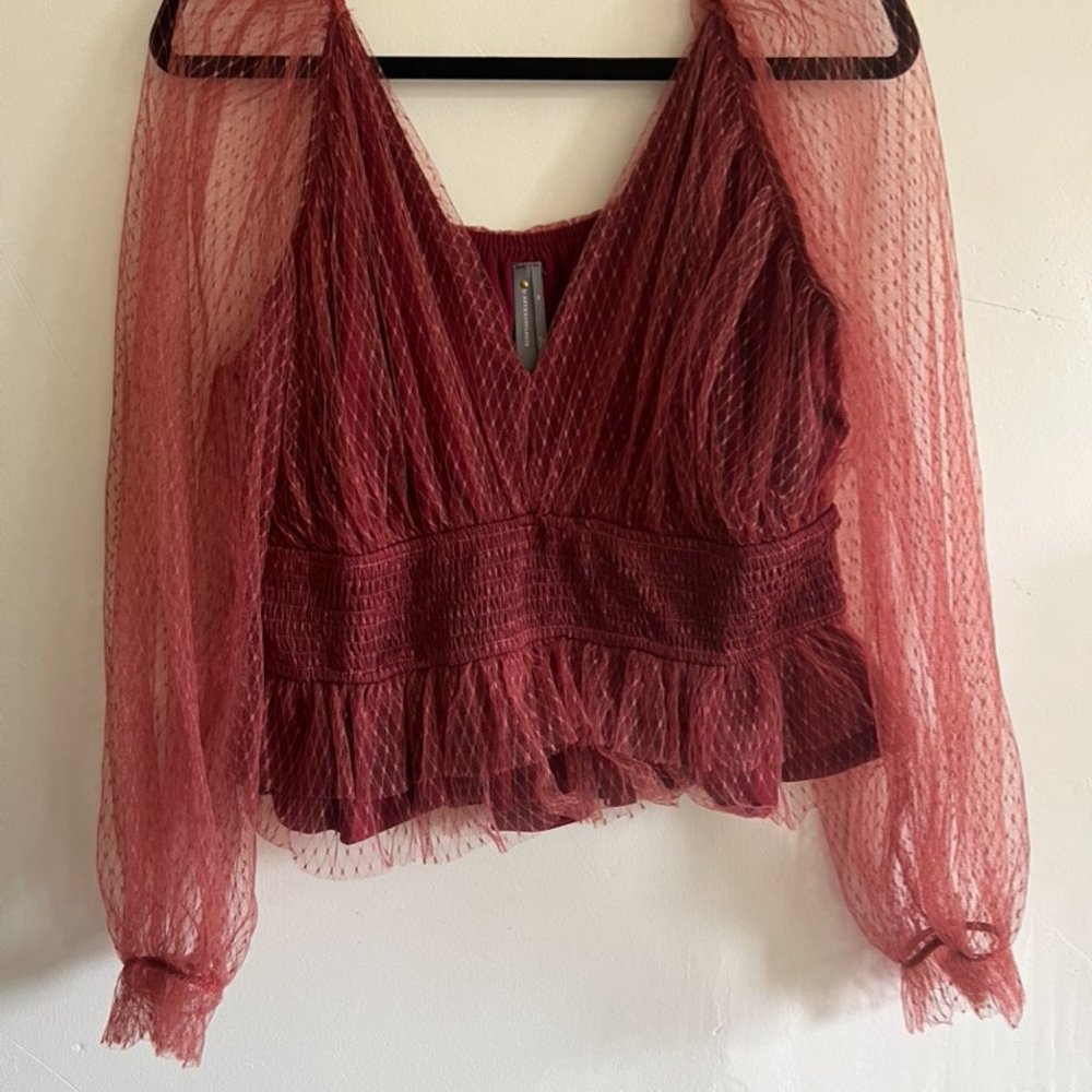 Anthropologie Tulle Blouse - NEW WITH TAGS